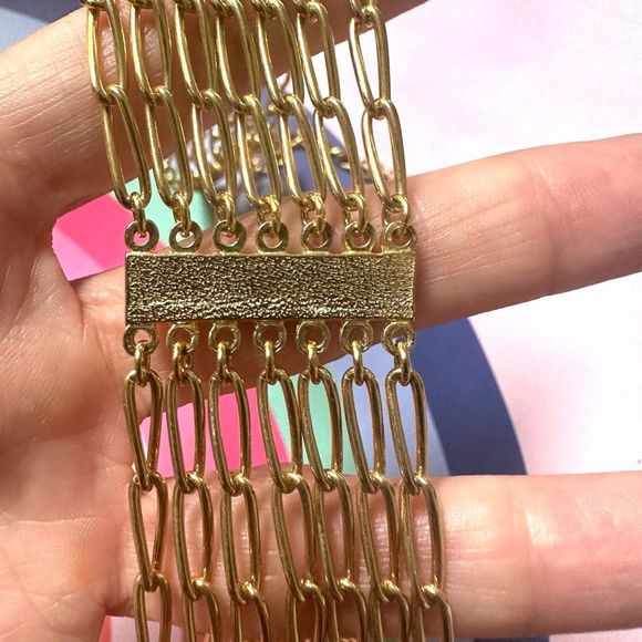 CHOKER Gold tone multi chain EUC - Picture 6 of 6